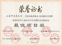 程艳斌2015上海市大学生暑期社会实践活动最佳项目奖